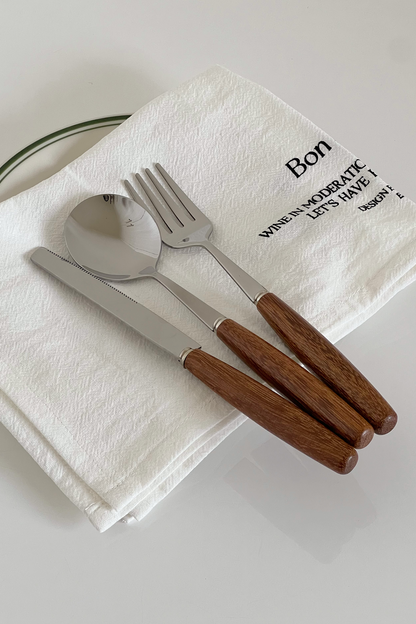 Olivier Cutlery 3-piece Set - Wooden