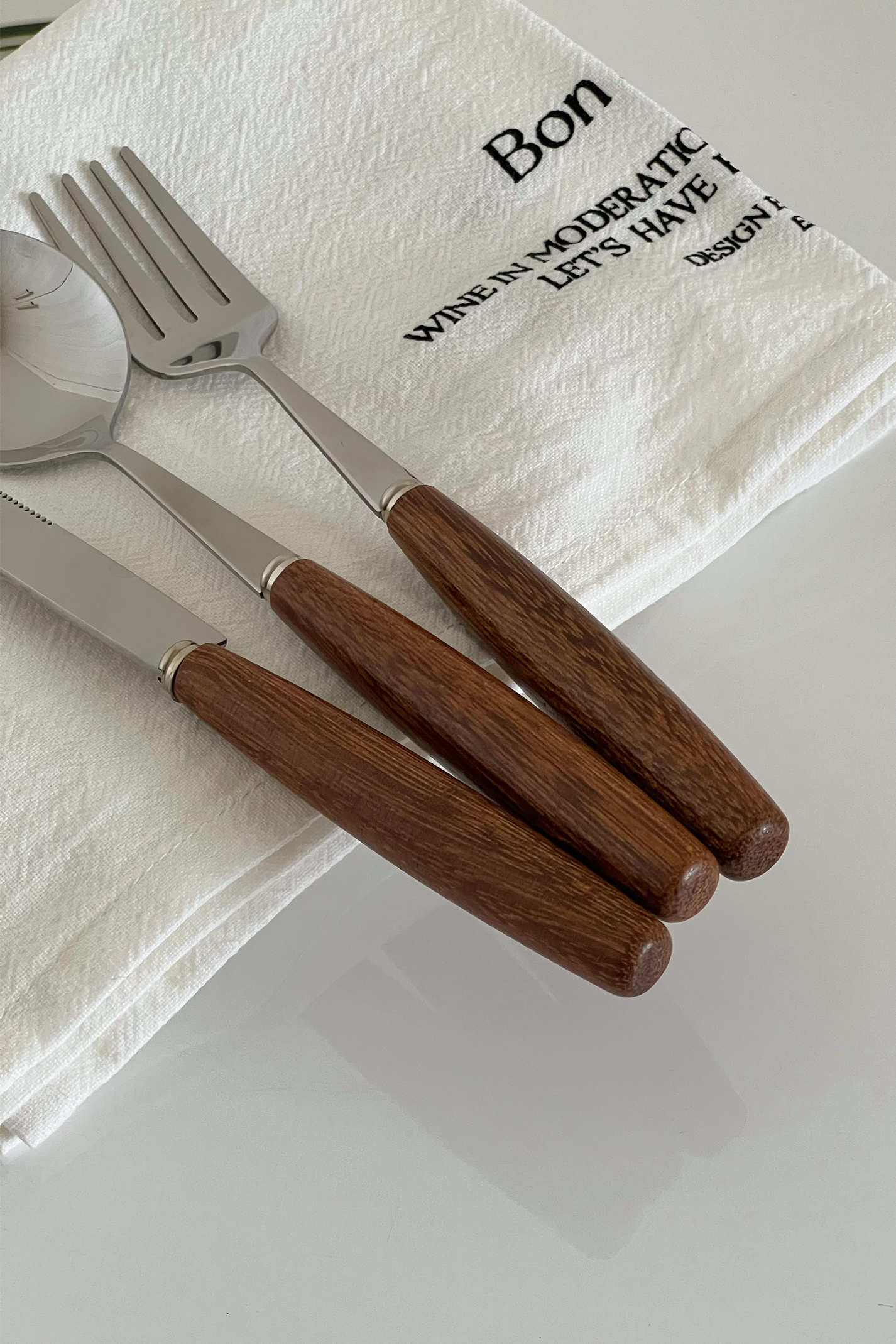 Olivier Cutlery 3-piece Set - Wooden